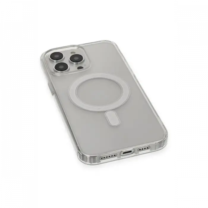 Apple iPhone 14 Pro Max Kılıf Matte Şeffaf Magneticsafe - Şeffaf