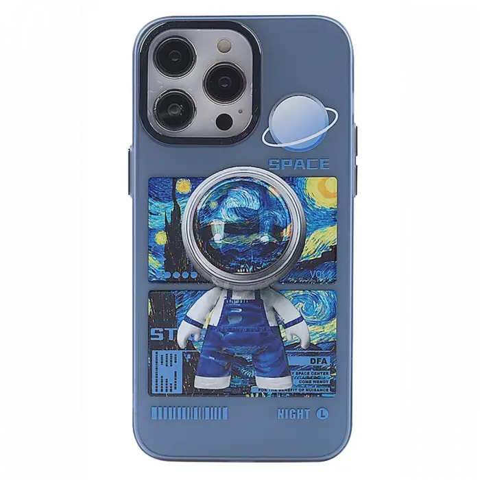 Apple iPhone 14 Pro Max Kılıf Prada Desenli Kapak - Prada Mavi - 1