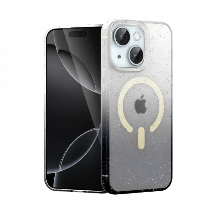 Apple iPhone 15 Plus Pummel Shiny Magsafe Kapak - Siyah