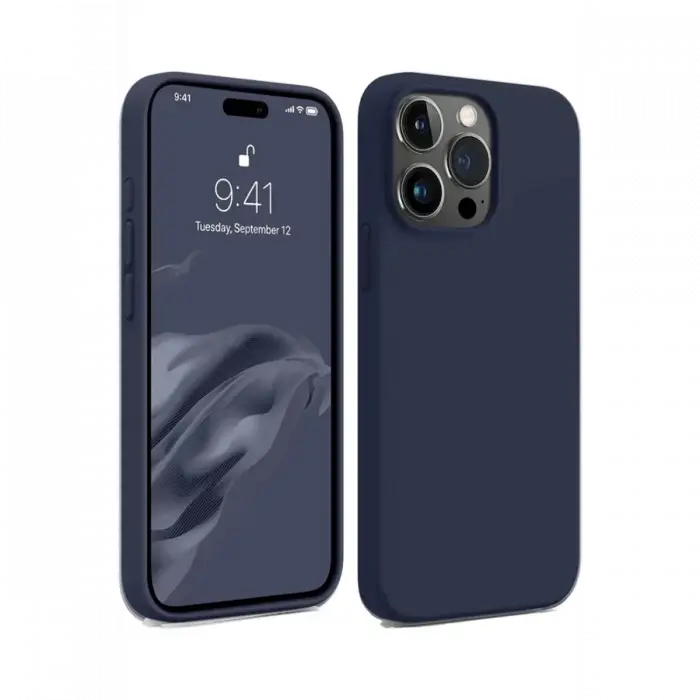 Apple iPhone 15 Pro Kılıf First Silikon - Lacivert