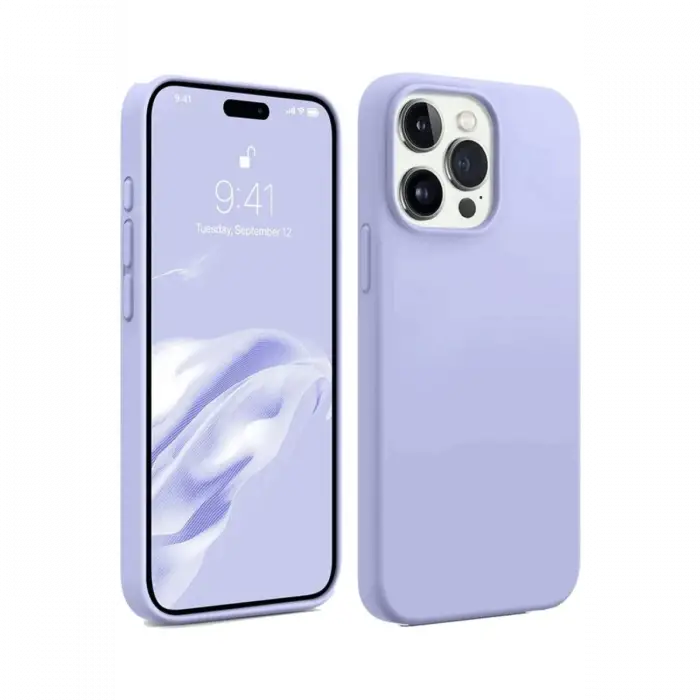 Apple iPhone 15 Pro Kılıf First Silikon - Lila