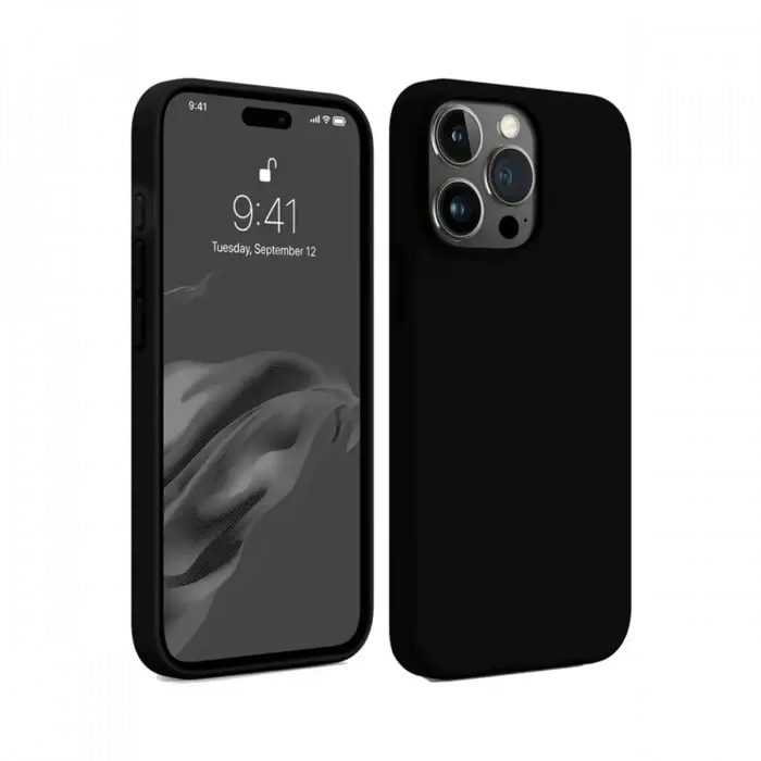 Apple iPhone 15 Pro Kılıf First Silikon - Siyah