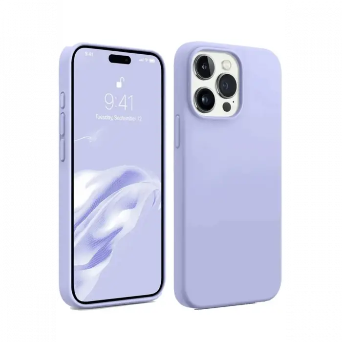 Apple iPhone 15 Pro Max Kılıf First Silikon - Lila