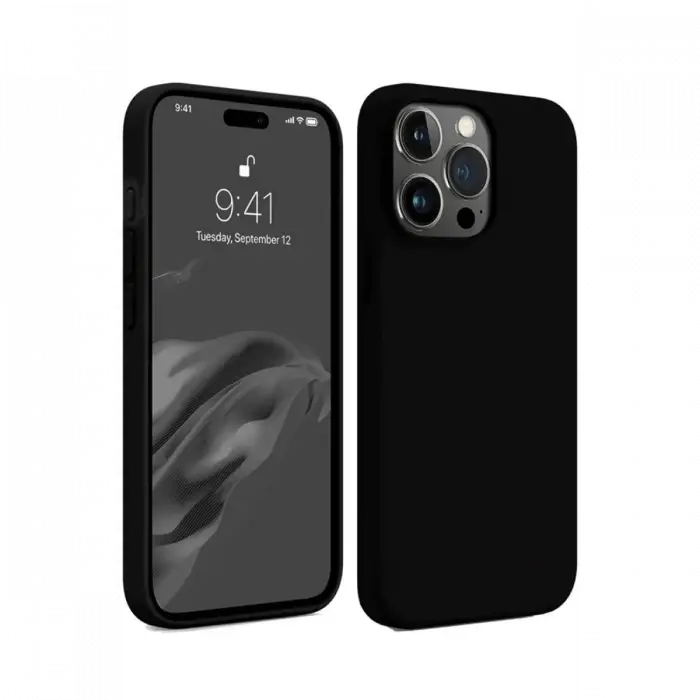 Apple iPhone 15 Pro Max Kılıf First Silikon - Siyah
