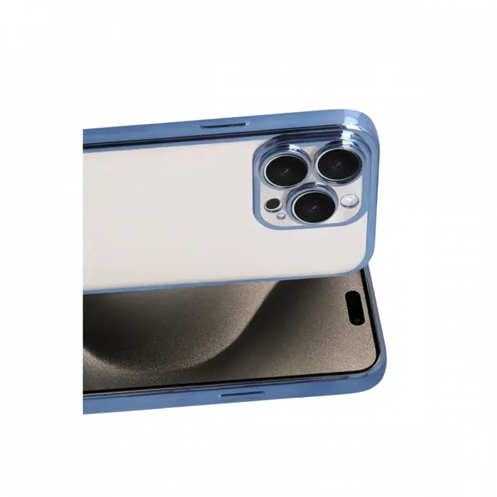 Apple iPhone 15 Pro Max Razer Lensli Silikon - Açık Mavi