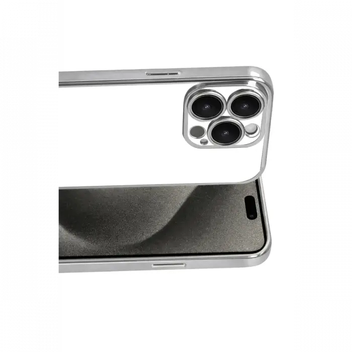 Apple iPhone 15 Pro Max Razer Lensli Silikon - Gümüş