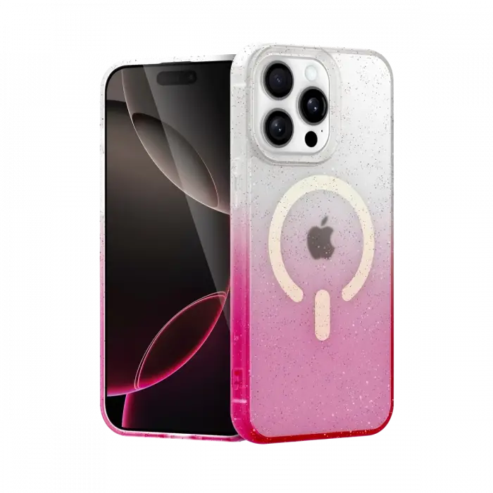 Apple iPhone 15 Pro Pummel Shiny Magsafe Kapak - Pembe