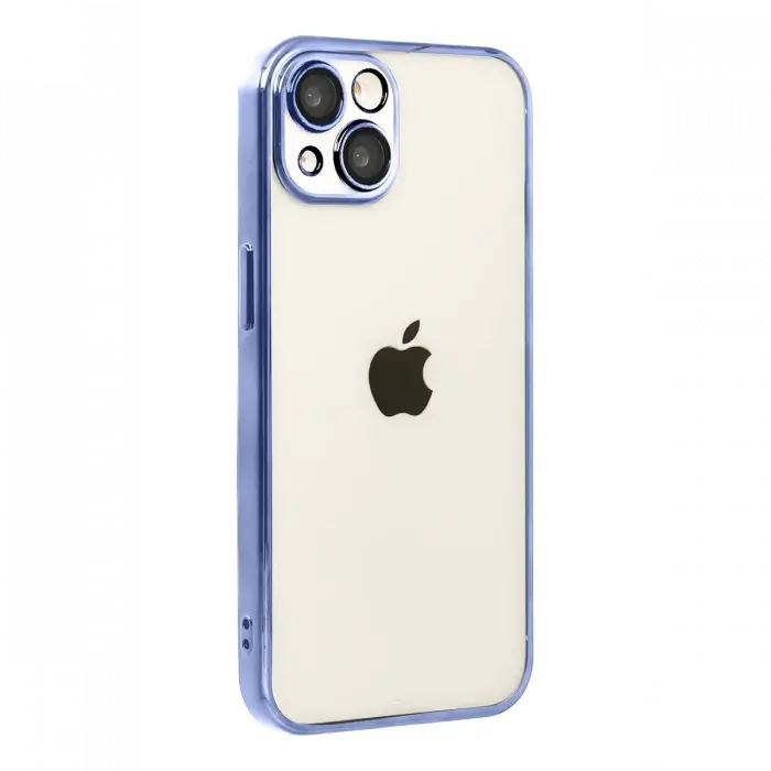 Apple iPhone 15 Razer Lensli Silikon - Açık Mavi