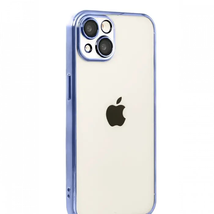 Apple iPhone 15 Razer Lensli Silikon - Açık Mavi
