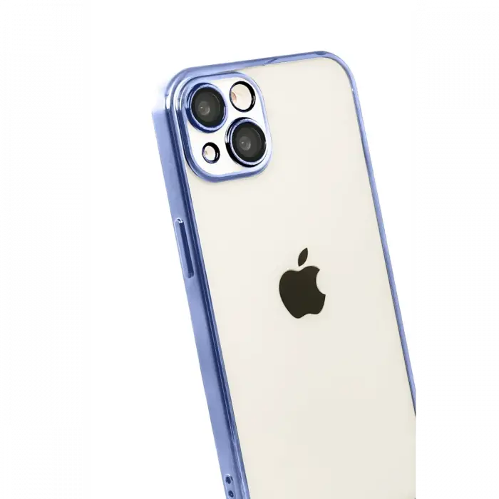Apple iPhone 15 Razer Lensli Silikon - Açık Mavi