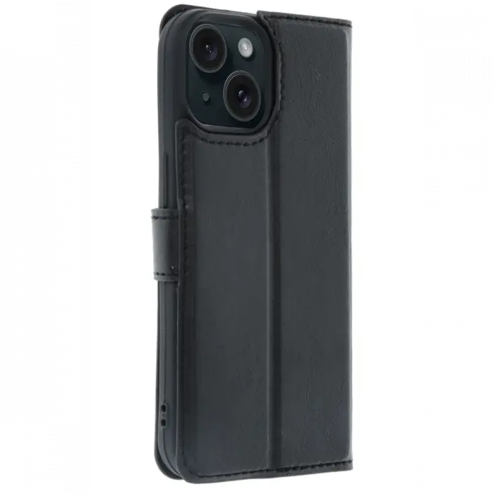 Apple iPhone 15 Trend S Plus Kapaklı Kılıf - Siyah