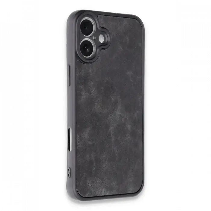 Apple iPhone 16 Plus Kılıf Aras Deri Kapak - Siyah