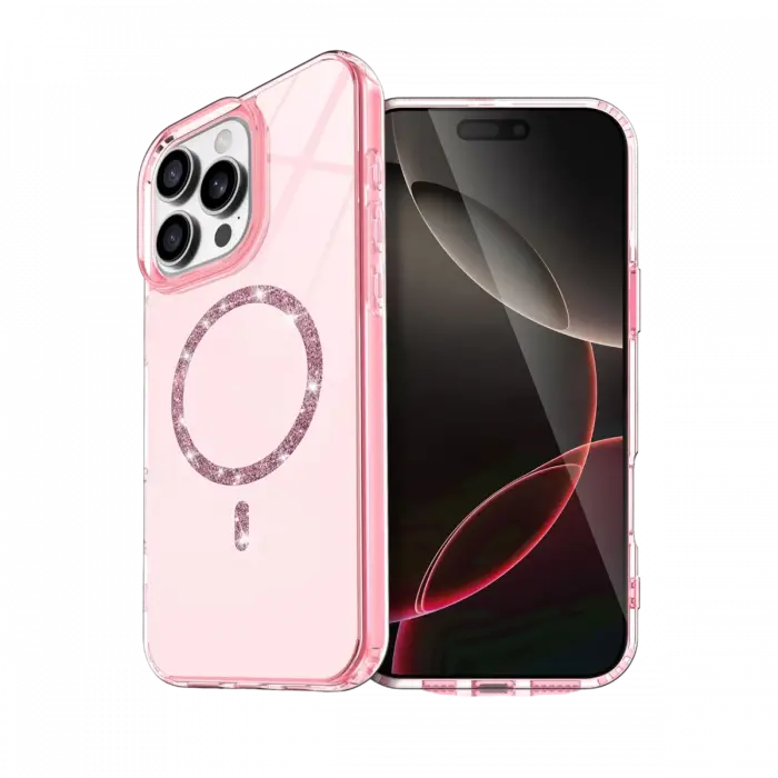 Apple iPhone 16 Pro Live Diamond Magsafe Kapak - Pembe
