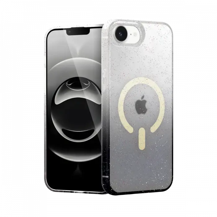 Apple iPhone 16E Pummel Shiny Magsafe Kapak - Siyah