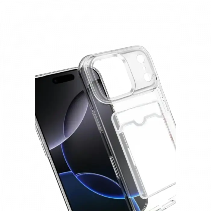Apple iPhone 17 Pro Kart Şeffaf Silikon - Şeffaf