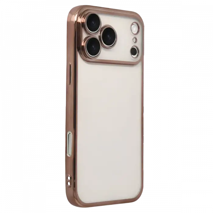 Apple iPhone 17 Pro Max Razer Lensli Silikon - Çöl Titanyum