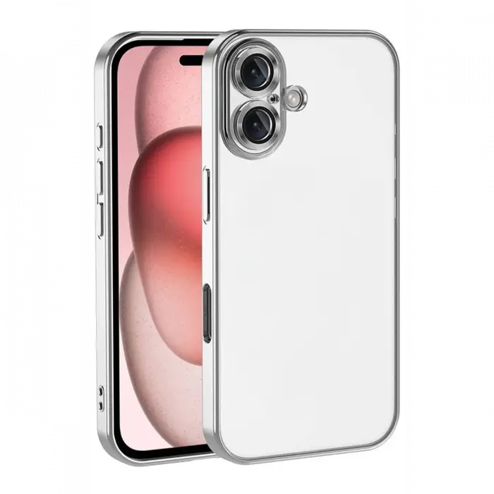 Apple iPhone 17 Razer Lensli Silikon - Gümüş