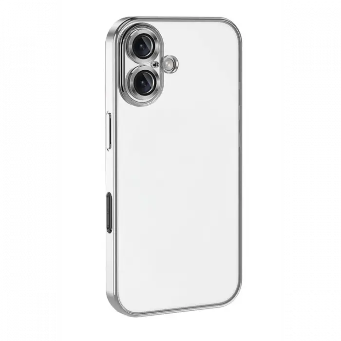 Apple iPhone 17 Razer Lensli Silikon - Gümüş