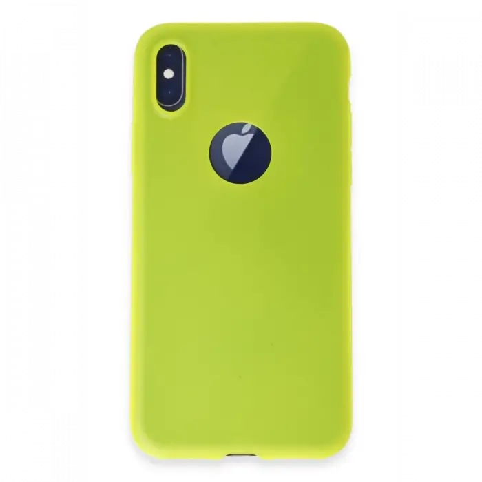 Apple iPhone X Kılıf First Silikon - Parlak Sarı