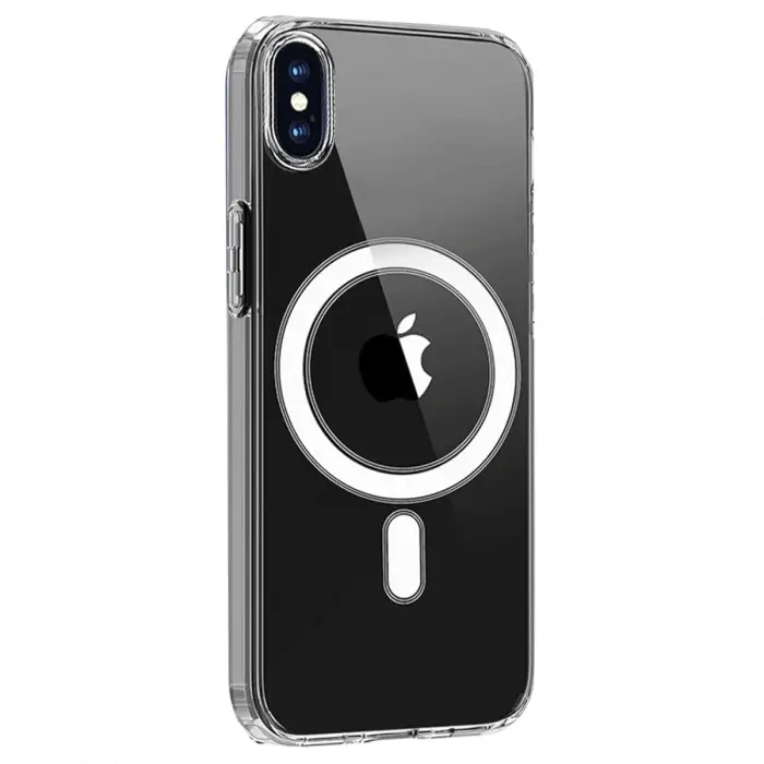 Apple iPhone X Kılıf Magneticsafe Şeffaf Silikon - Şeffaf