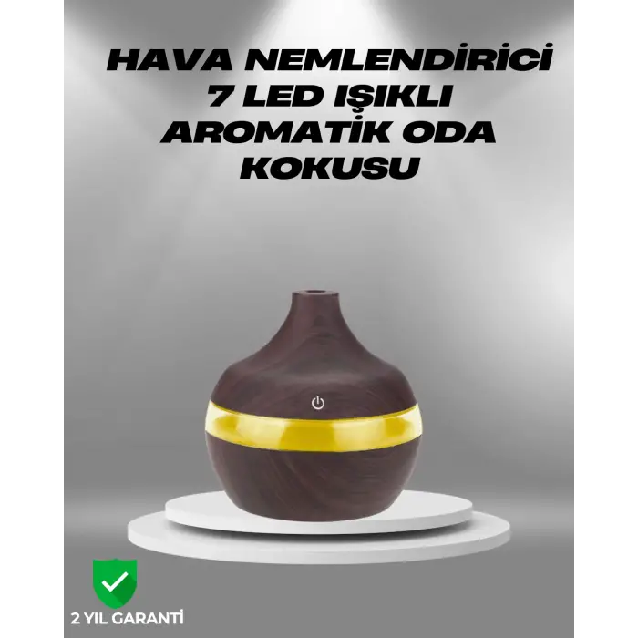 Aromaterapi Uyumlu 300 ml LED Işıklı Oda Kokusu Difüzörü