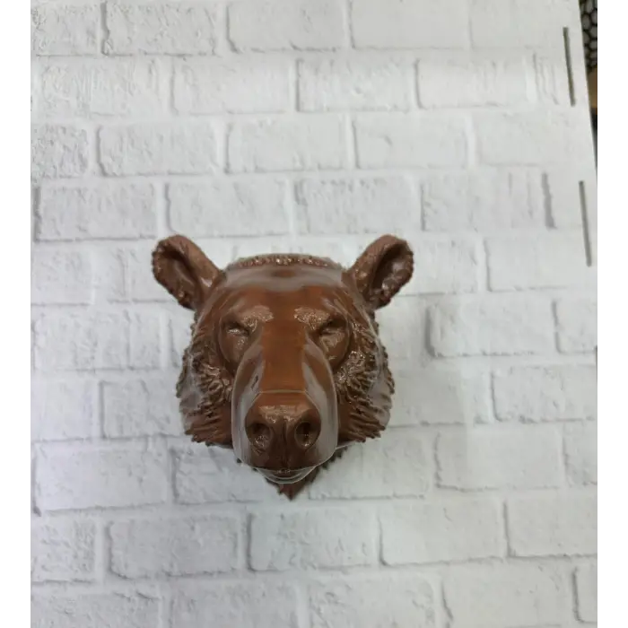 Ayı Başı Duvar Dekoru Modern Asılabilir Heykel 25x19 cm