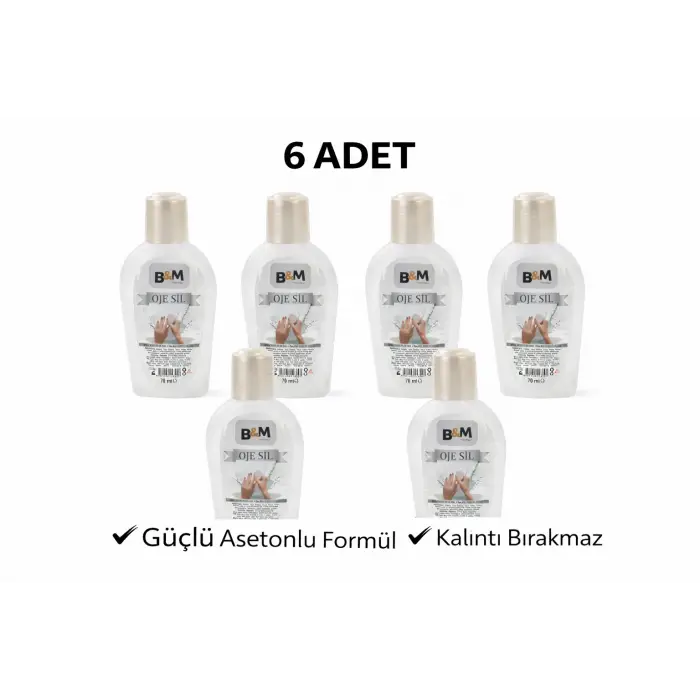 B&M Oje Sil 70 ml Asetonlu Oje Çıkarıcı Güçlü Formül 6 ADET