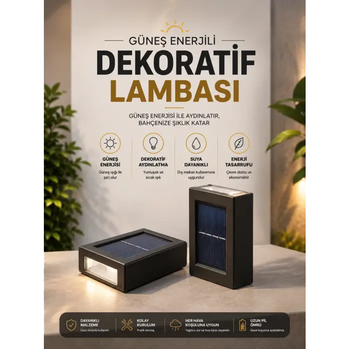 Bahçe Aydınlatması Solar Güneş Enerjili Dekoratik Led Işıklı Lamba
