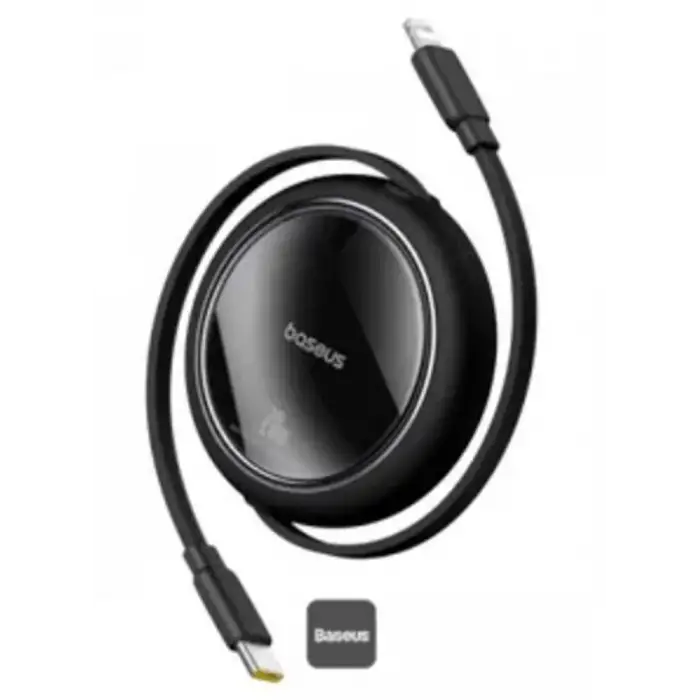 Baseus P10364501111-00 Free2Pull Makaralı Şarj Kablosu USB-C-Lightning 20W 1m