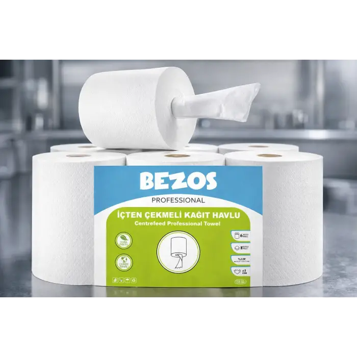 Bezos Professional İçten Çekmeli Kağıt Havlu 6’lı Koli | Endüstriyel & Yoğun Kullanım