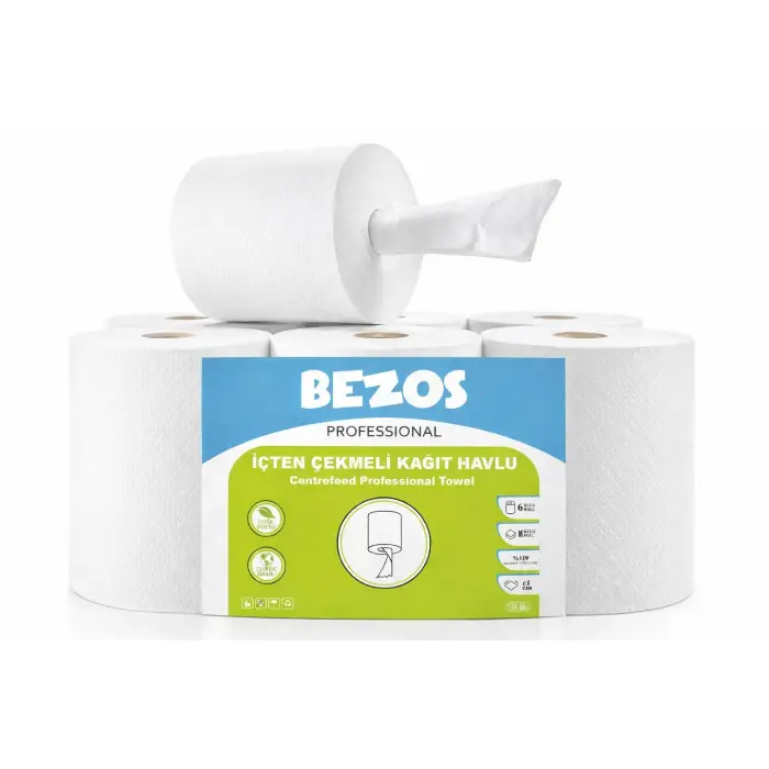 Bezos Professional İçten Çekmeli Kağıt Havlu 6’lı Koli | Endüstriyel & Yoğun Kullanım