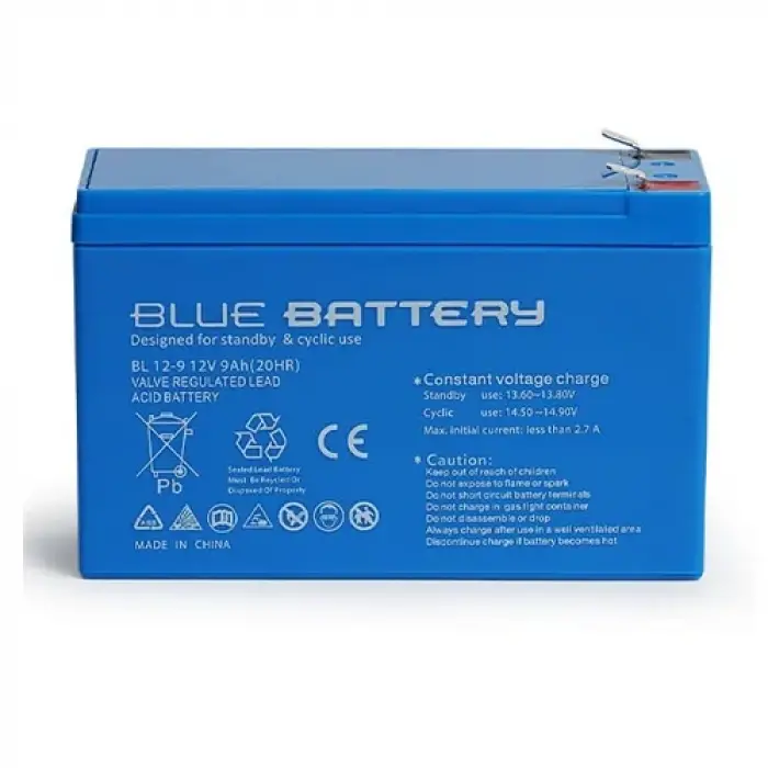 BLUEBATTERY 12V 9AH Kuru Tip Bakımsız Akü