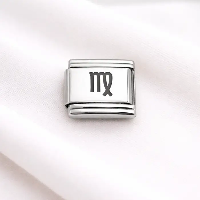 Çelik Nomination Charm Başak Burcu | Paslanmaz Çelik Bileklik Charmı | Burç Temalı Şık Takı
