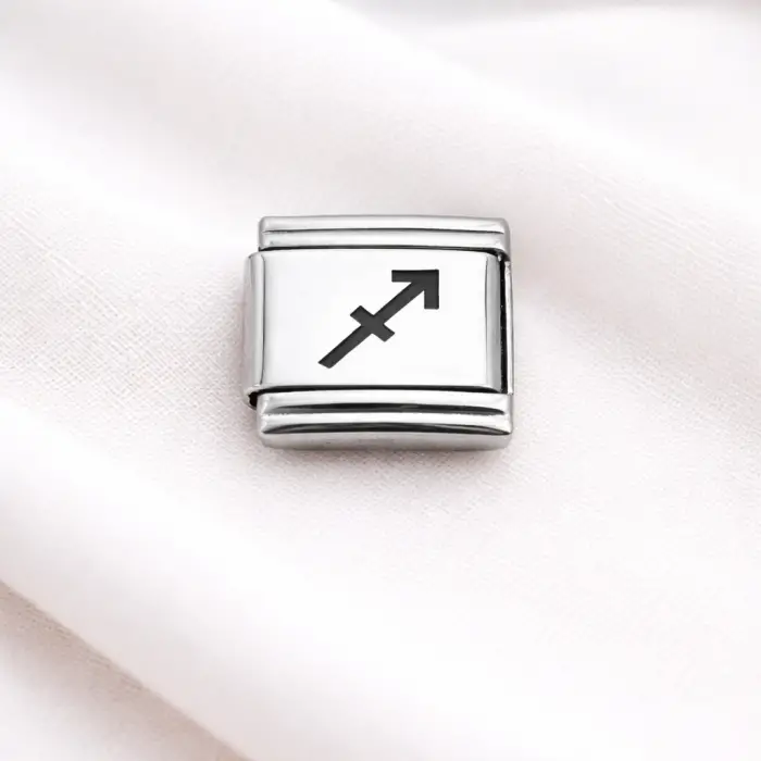 Çelik Nomination Charm Yay Burcu | Paslanmaz Çelik Bileklik Charmı | Burç Temalı Şık Takı