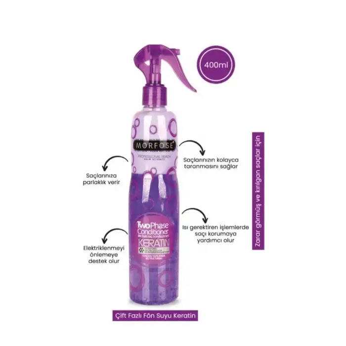 Çift Fazlı Keratin Fön Suyu 400 ML
