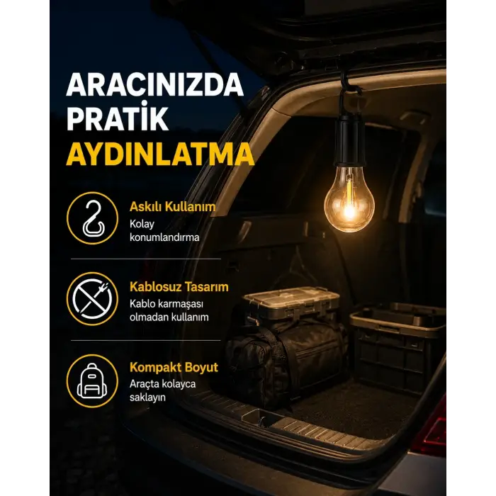 Çok Yönlü Asma Kancalı Kamp Işığı