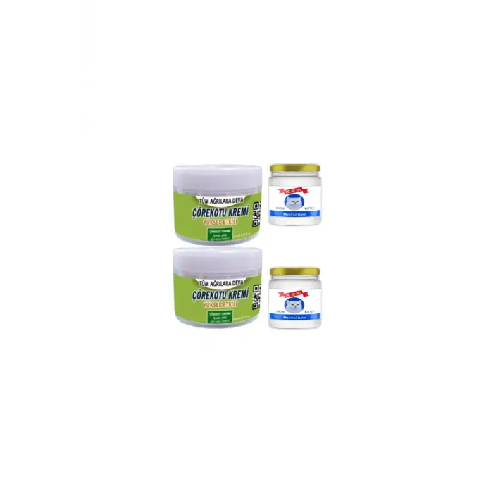 Çörek Otu Kremi 2x150 ml Rahatlatıcı Krem +Snow Kitten 2x50 ml Menthol Balm