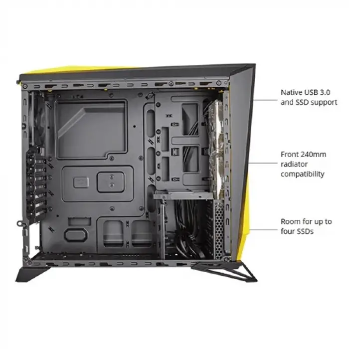 CORSAIR Spec-Alpha CC-9011094-WW (Powersız) Çelik Siyah/Sarı Pencereli Gaming Kasa