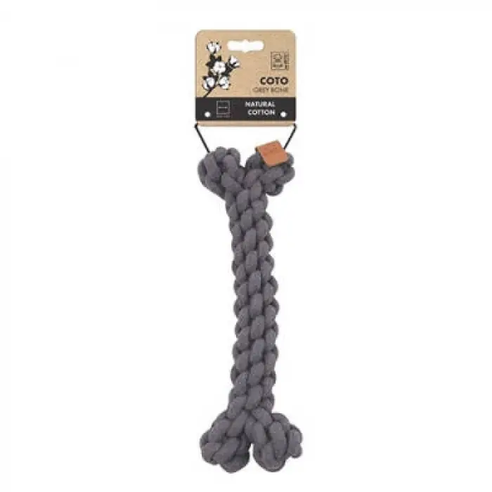 Coto Örgü Kemik Köpek Oyuncağı Gri 30 Cm