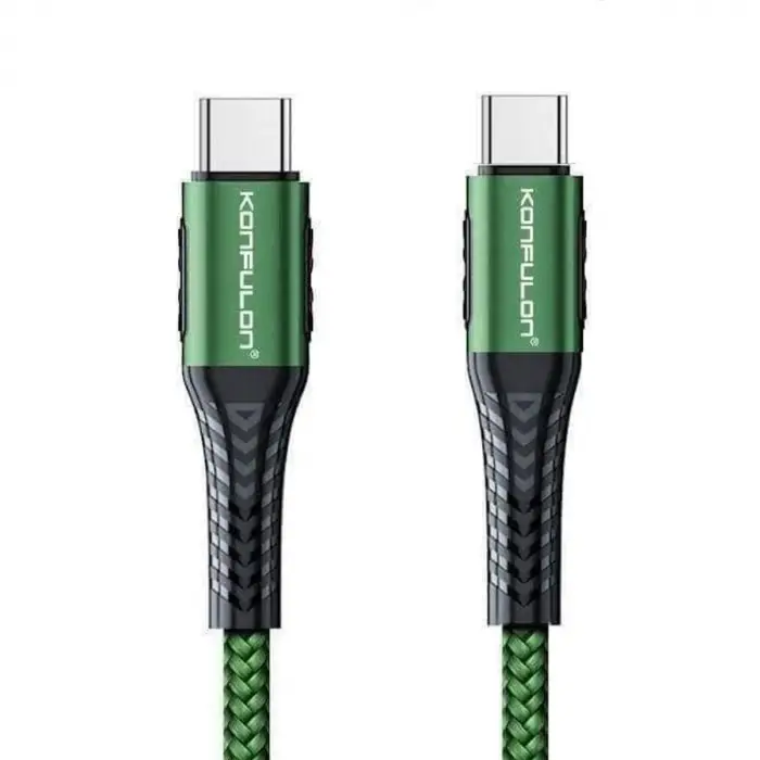 DC43 Type-C to Type-C 1M Örgü 60W Hızlı Şarj Kablo - Yeşil