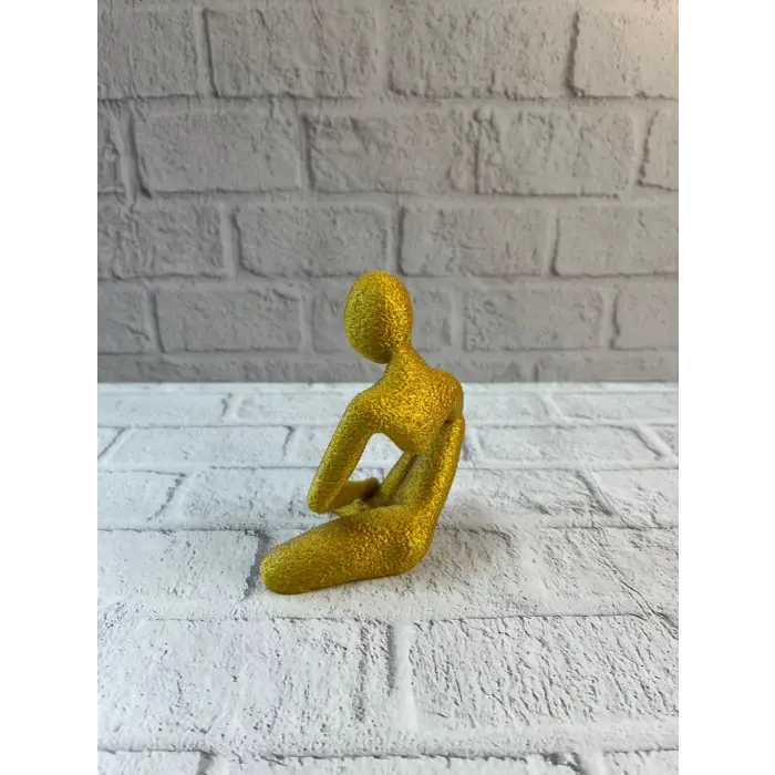 Dekoratif Sarı İnsan Figürü Modern Masa ve Raf Süsü