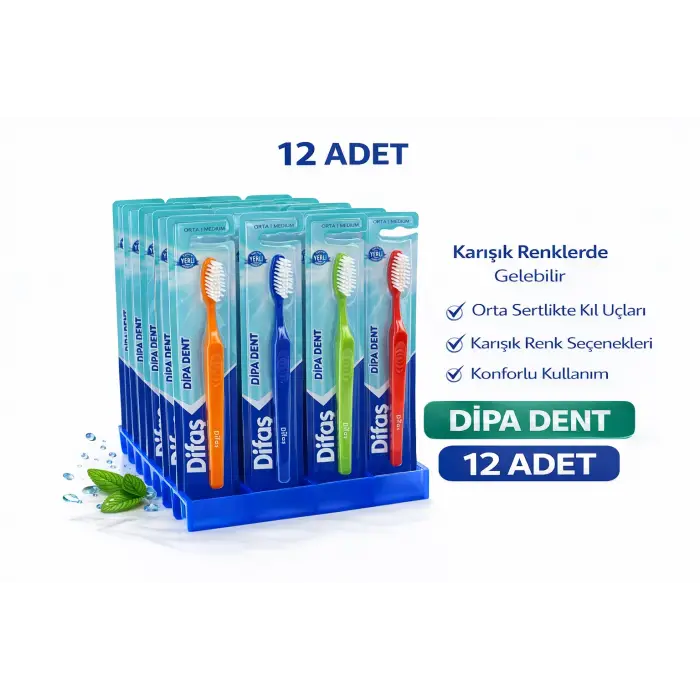 Difas Dipa Dent Medium Diş Fırçası Orta Sert 12 ADET