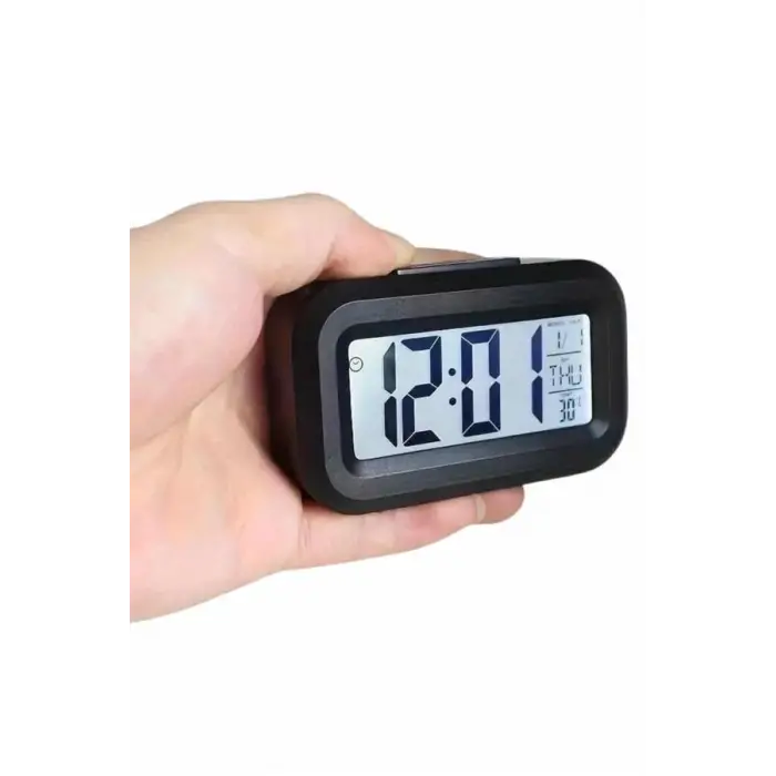 Dijital Masa Saati Termometreli Takvim Çalar Saat Led Ekran Pilli