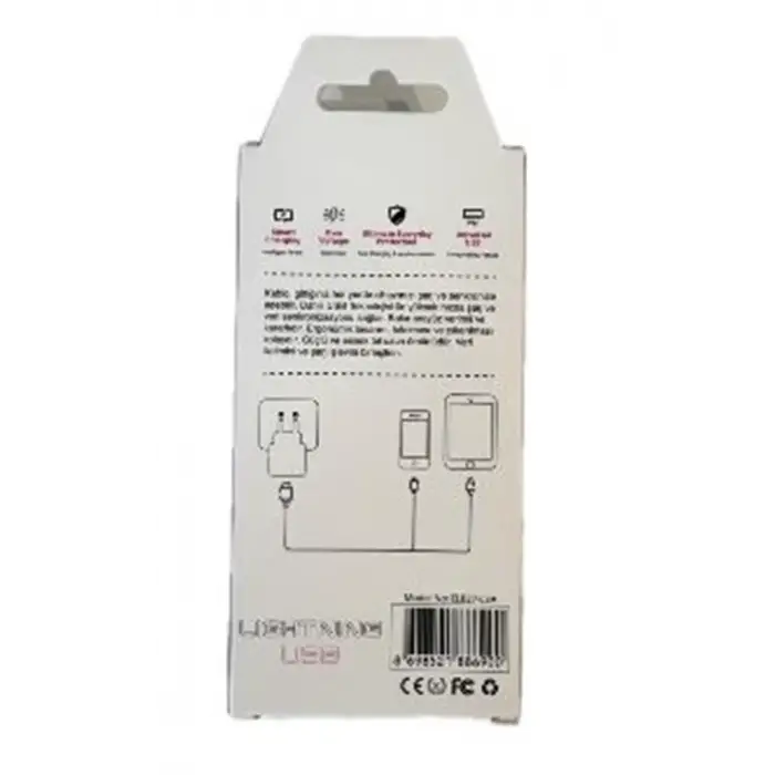 Elba Elb27-IOS 1Mt iPhone Lightning 3A Hızlı Şarj Hasırlı Şarj Kablosu Beyaz