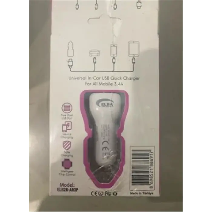 Elba ELB28-AR3P ELBA 3.4A 2USB ARAÇ BAŞLIK