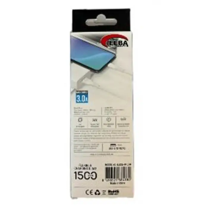 Elba Elb38-L1 1,5Mt iPhone Lightning Beyaz 3A Hızlı Şarj Kablosu