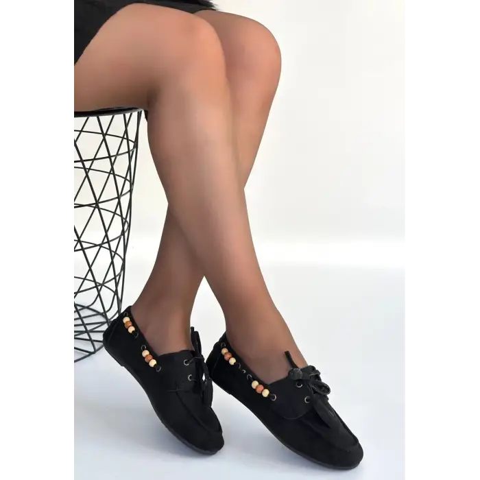 Elora Siyah Süet Babet