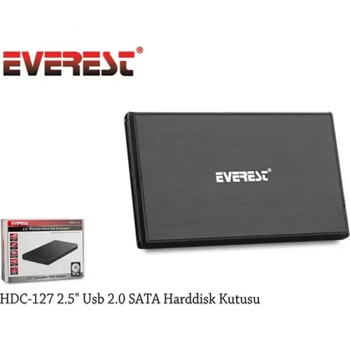 EVEREST 2.5 HDC-127 Sata Usb 2.0 Harddisk Kutusu Siyah