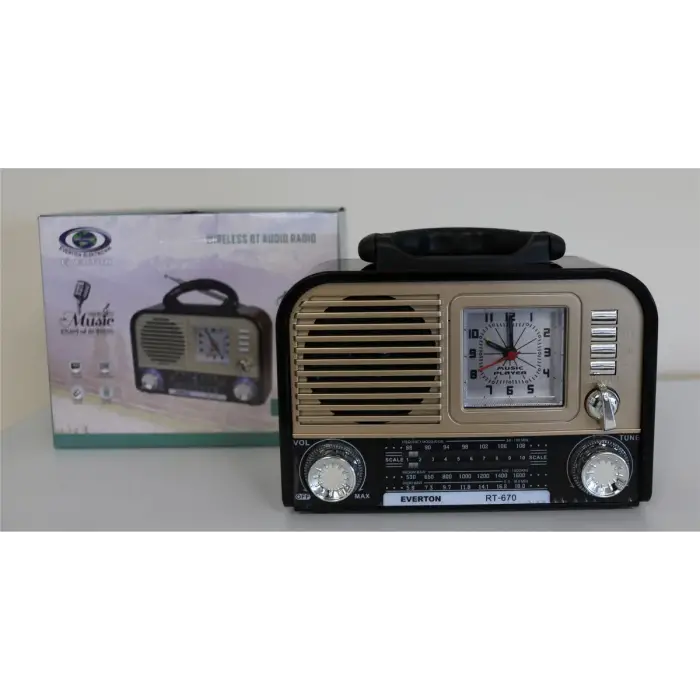 Everton RT-670 Bluetooth Usb-Micro Sd Saatli Nostaljik Radyo