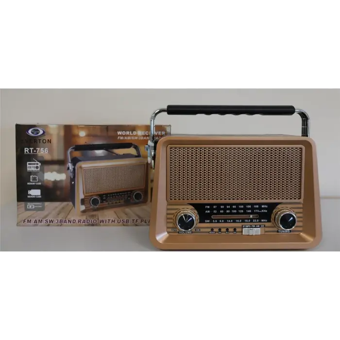 Everton Rt-756 Bluetooth Fm-Usb-Tf-Aux Şarjlı Nostaljik Radyo